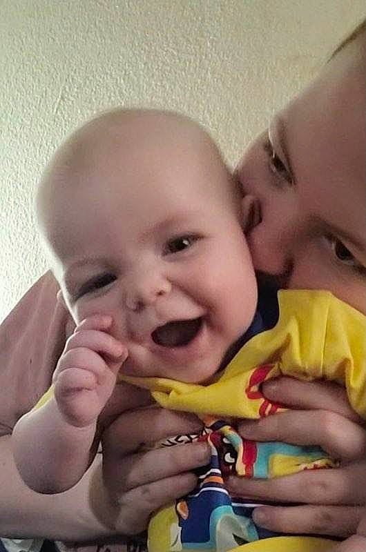 Xander joined the competition — help win amazing prizes! baby, cheek, chin, eyebrow, face, facial_expression, gesture, hairstyle, hand, happy, human, iris, lip, mouth, nose, person, sharing, skin, smile, thumb