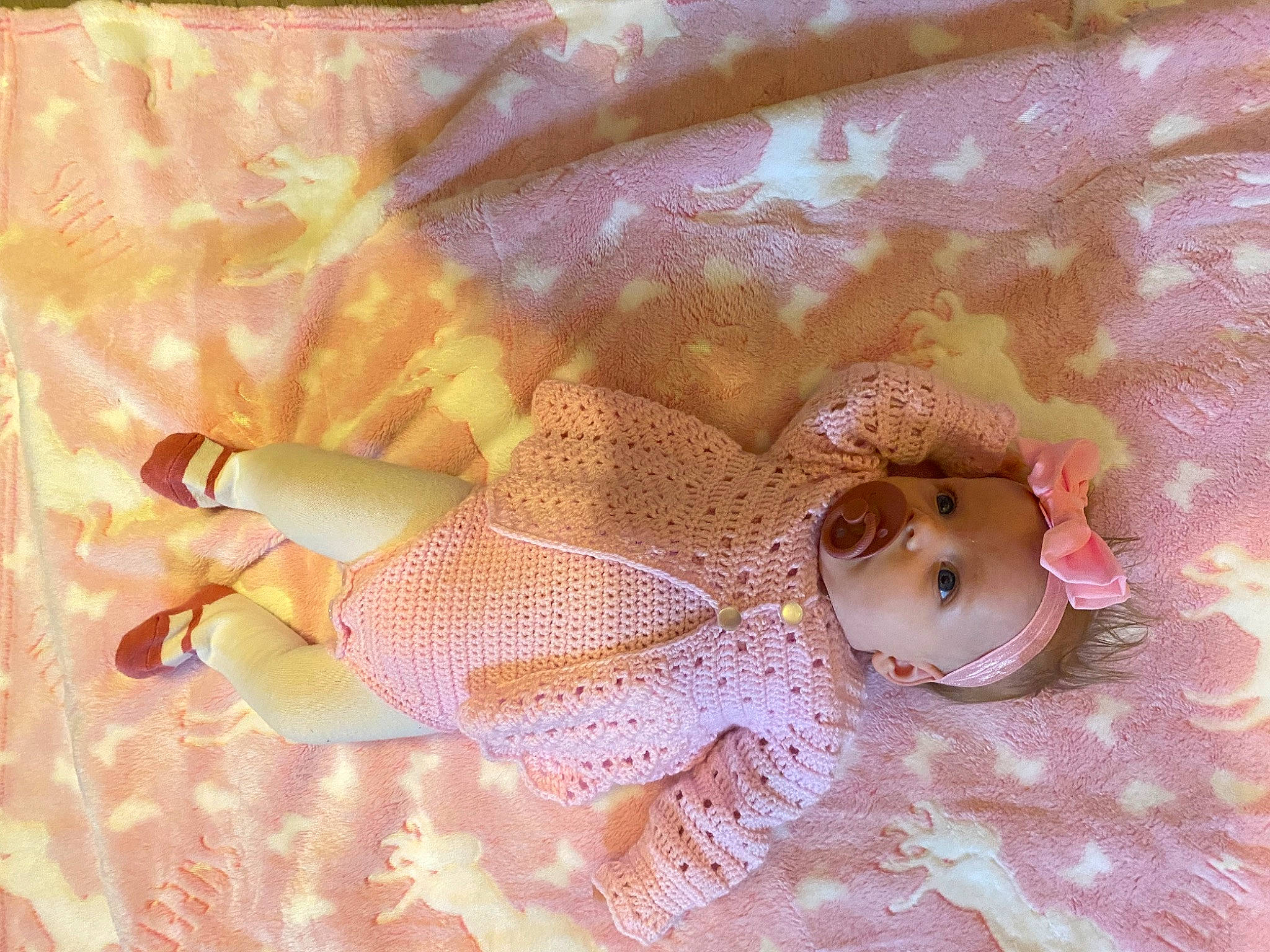 Abigail joined the competition — help win amazing prizes! baby_toys, child, cut_flowers, doll, eyelash, fashion_accessory, fawn, figurine, happy, magenta, pattern, peach, person, petal, pink, plush, room, stuffed_toy, teddy_bear, toy