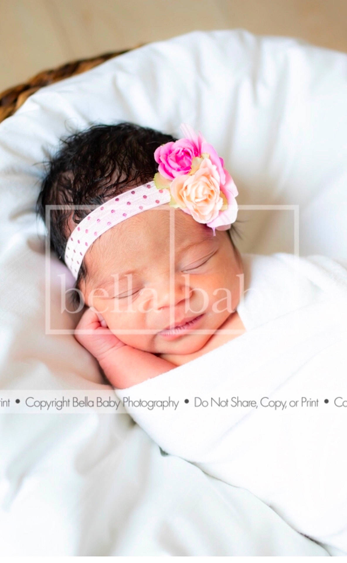 Rian joined the competition — help win amazing prizes! child, close_up, girl, hair_accessory, headband, headgear, headpiece, infant, person, petal, pink, product, sleep