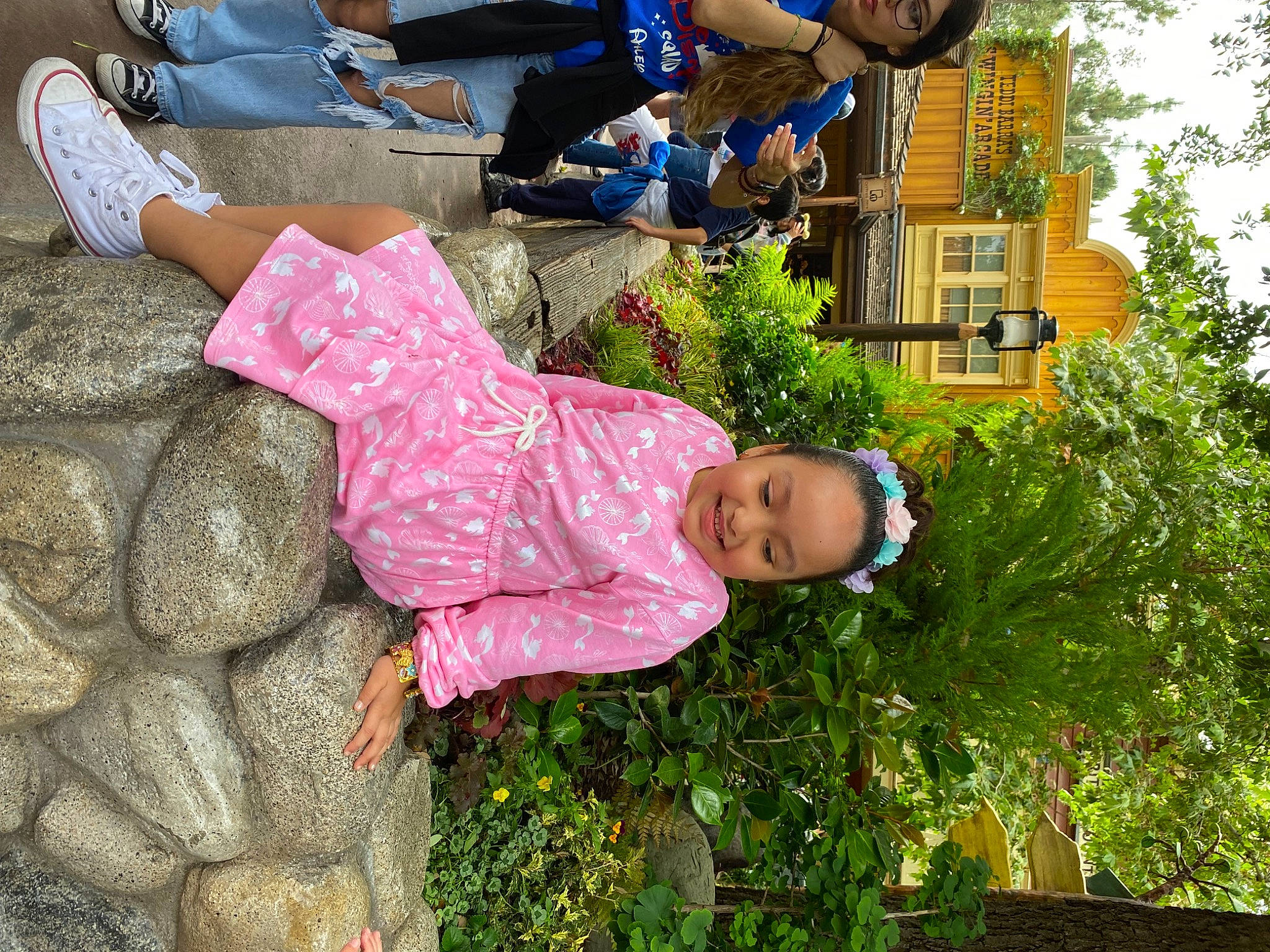 Zoe joined the competition — help win amazing prizes! building, flower, fun, grass, green, happy, house, joy, leisure, magenta, people, people_in_nature, person, photograph, plant, snapshot, spring, toddler, tourism, travel