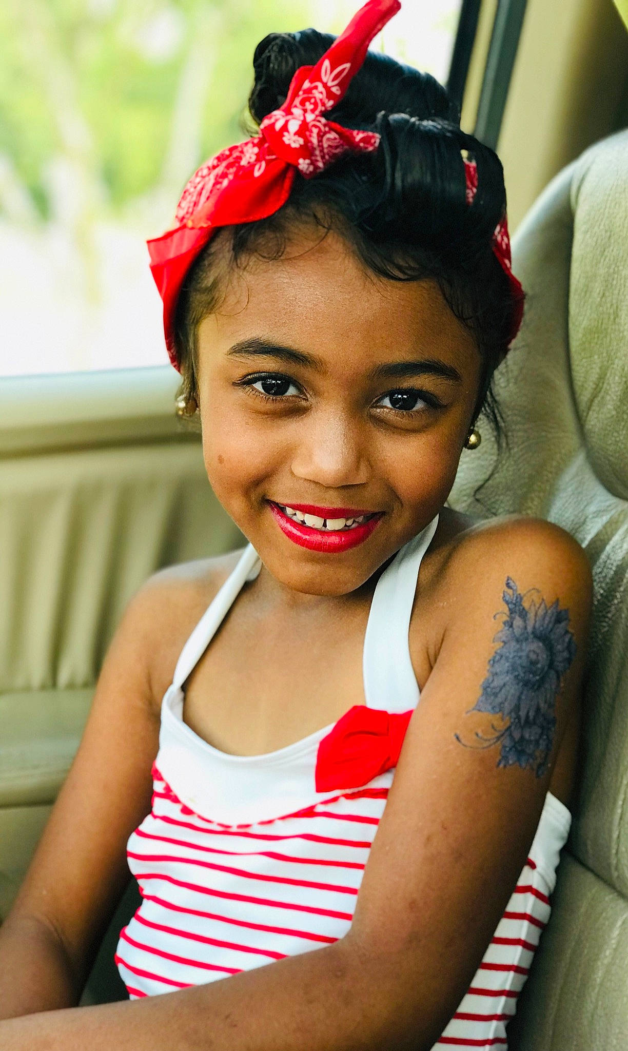 Cheyenne joined the competition — help win amazing prizes! black_hair, cool, eye, eyebrow, eyelash, face, flash_photography, goggles, happy, head, joy, lip, lipstick, neck, person, red, shoulder, skin, smile, sunglasses