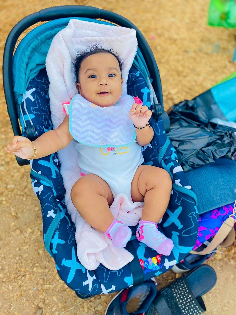 Ariya joined the competition — help win amazing prizes! azure, baby, baby_carriage, baby_products, baby_toddler_clothing, blue, chair, child, comfort, electric_blue, fashion_accessory, fun, happy, leisure, person, pink, purple, sitting, tire, toddler