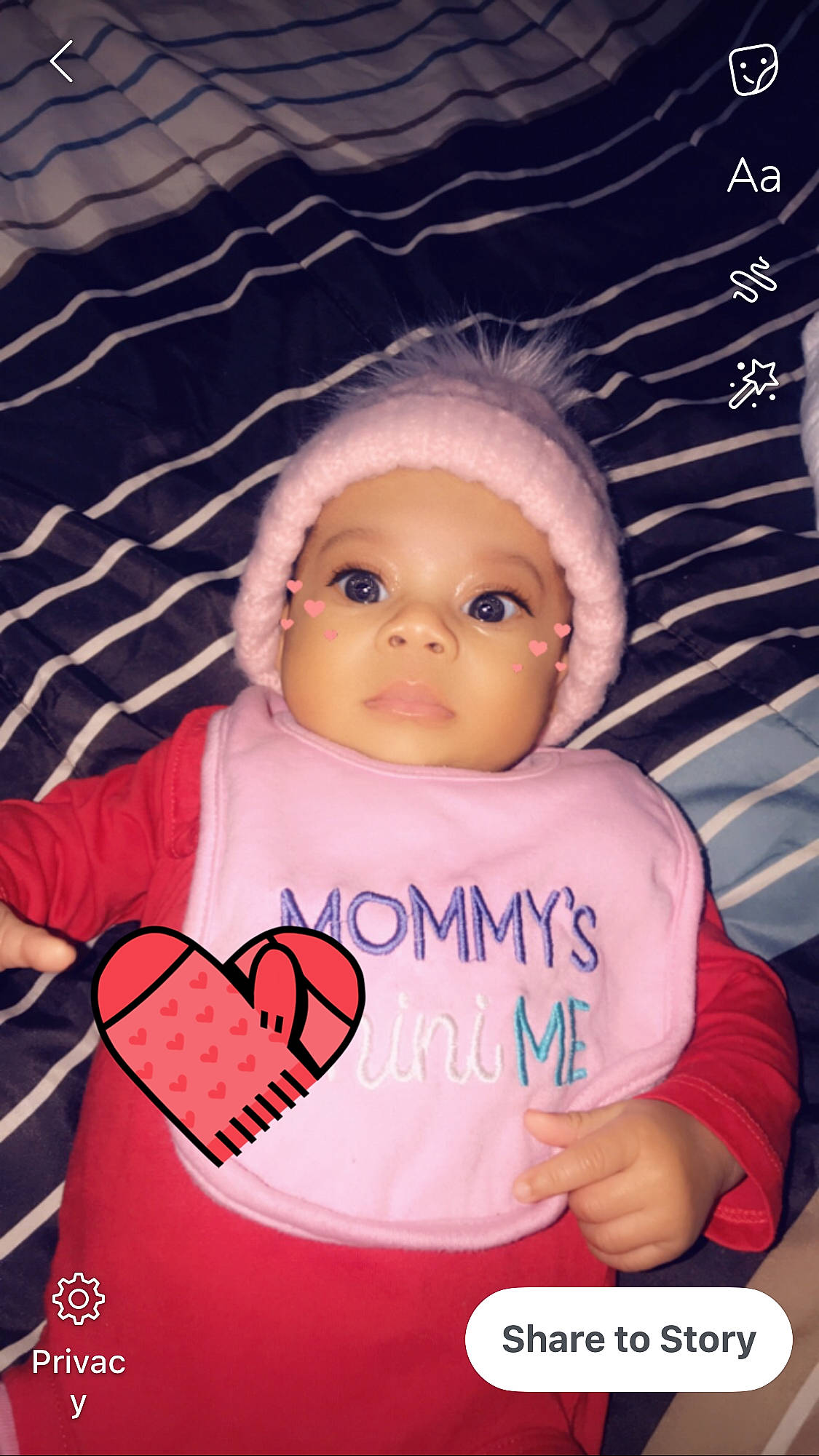 Layla is registered to the contest to win money with this photo: baby, cheek, child, cool, headwear, person, photo_caption, toddler