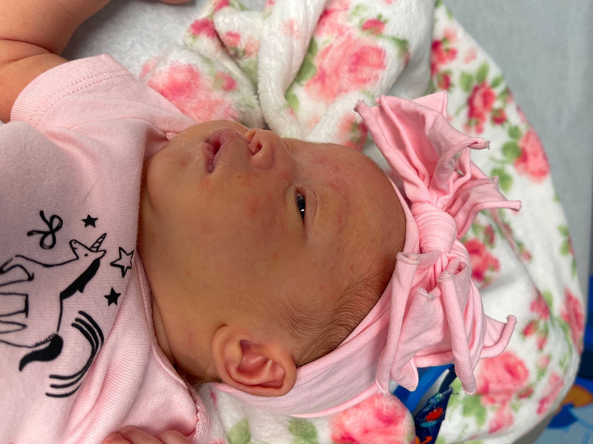 Amiyah joined the competition — help win amazing prizes! baby, baby_toddler_clothing, cheek, child, chin, close_up, comfort, eye, eyelash, face, head, headgear, iris, lip, mouth, nose, person, pink, skin, textile