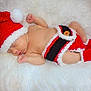 Rowan is registered to the contest to win money with this photo: baby, sleeping, infant, christmas, holiday, red_hat, crochet, white_blanket, cute, festive, newborn, soft, cozy, handmade, pom_pom, sleep, holiday_outfit, adorable, peaceful, tiny