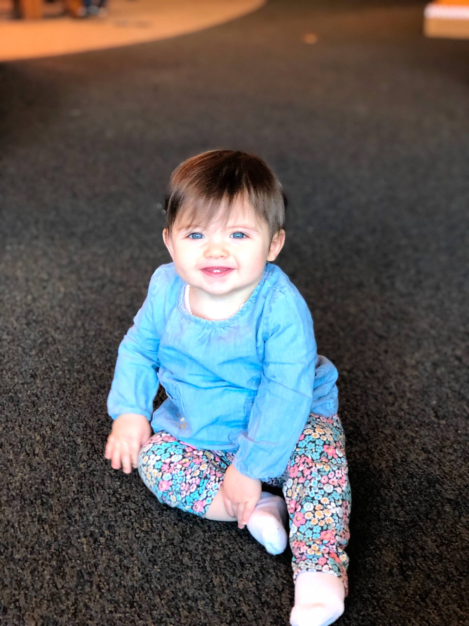 Leni is registered to the contest to win money with this photo: baby, beauty, cheek, child, dress, eye, face, fun, head, iris, joy, people, person, play, shoe, sitting, skin, smile, snapshot, standing