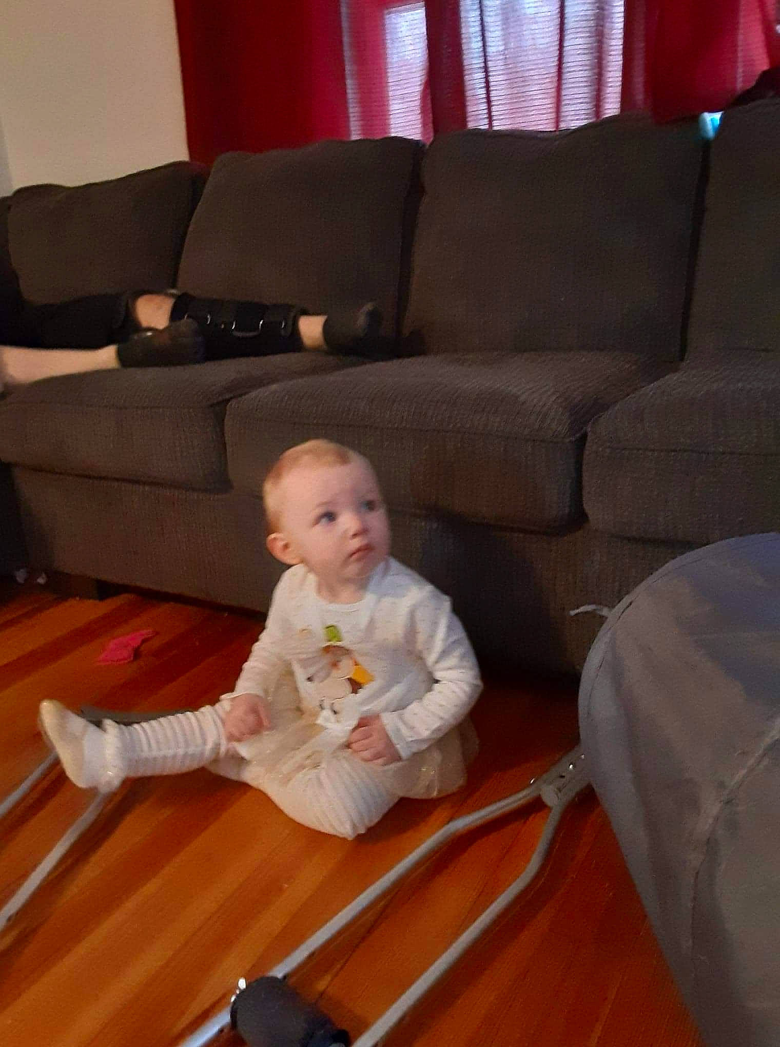 Arwyen is registered to the contest to win money with this photo: chair, child, comfort, couch, floor, flooring, furniture, person, sitting, toddler, wood