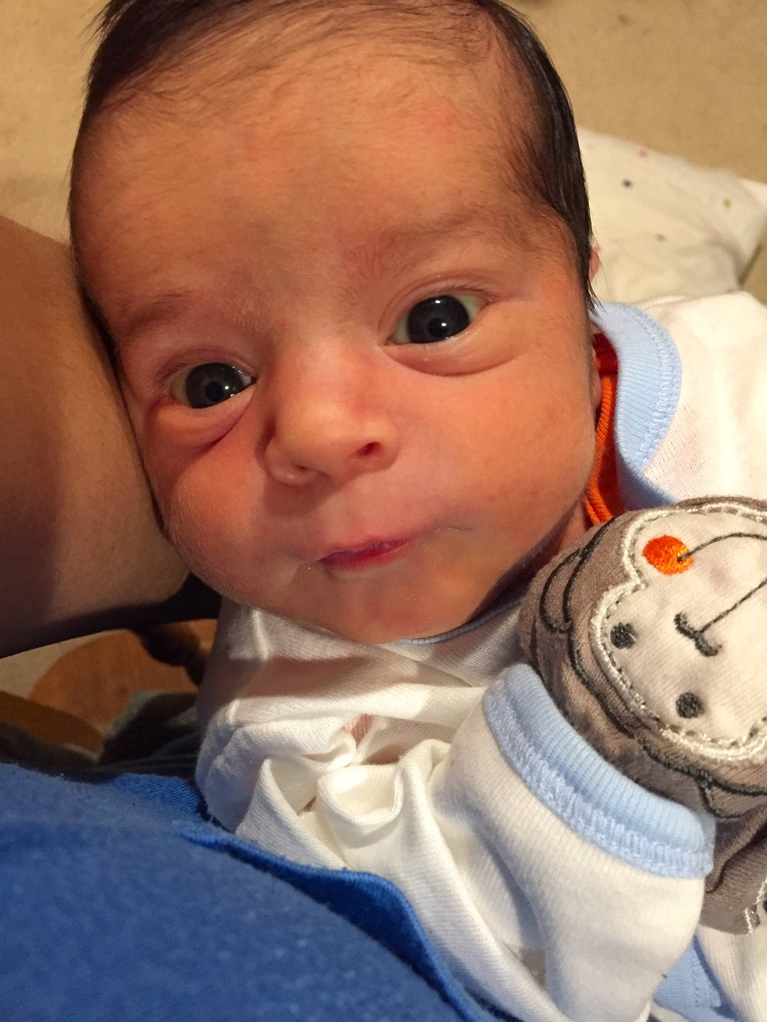 Thatcher joined the competition — help win amazing prizes! boy, cheek, child, chin, ear, eye, eyebrow, face, finger, forehead, head, infant, lip, mouth, nose, person, product, skin, smile, toddler