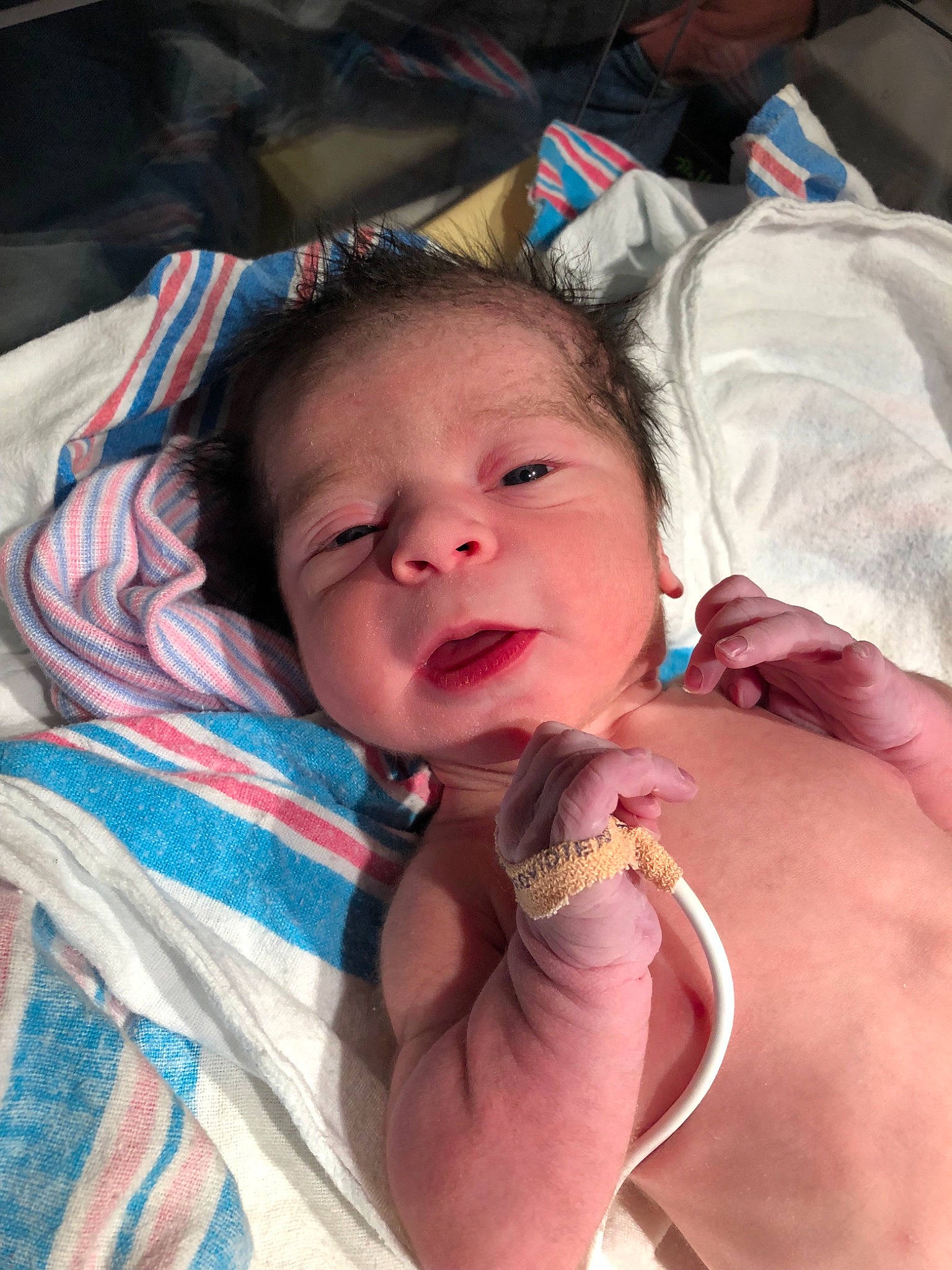 Thatcher joined the competition — help win amazing prizes! cheek, child, ear, face, finger, fun, girl, hand, infant, lip, mouth, nose, person, product, skin, toddler