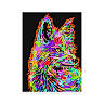 wolf, canine, animal, portrait, digital_art, illustration, colorful, neon, vibrant, abstract, fur, ears, eye, snout, black_background, graphic_design, wildlife, stylized, rainbow, close_up