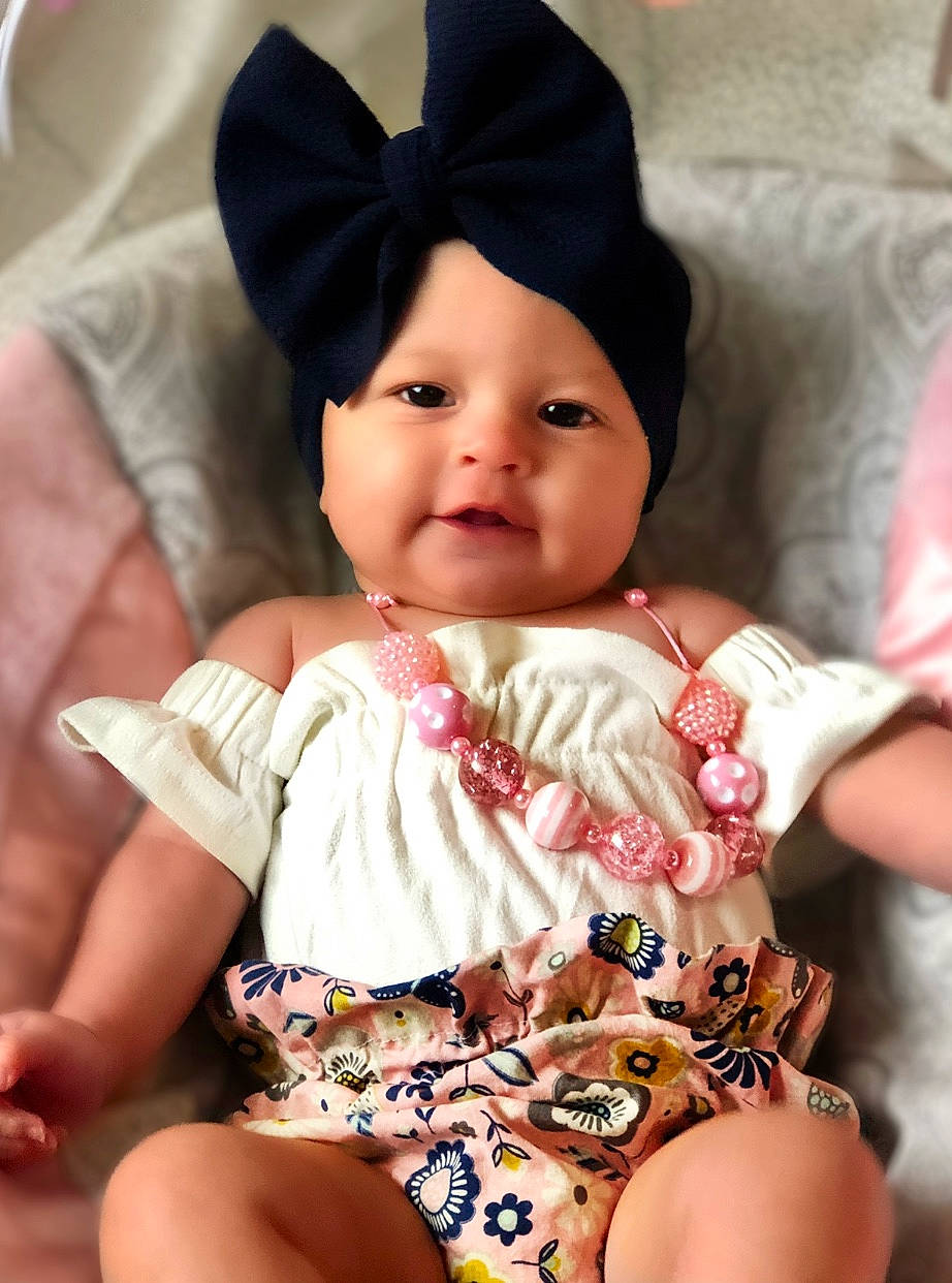 Aliza is registered to the contest to win money with this photo: baby, baby_toddler_clothing, cheek, child, headgear, headwear, person, skin, toddler
