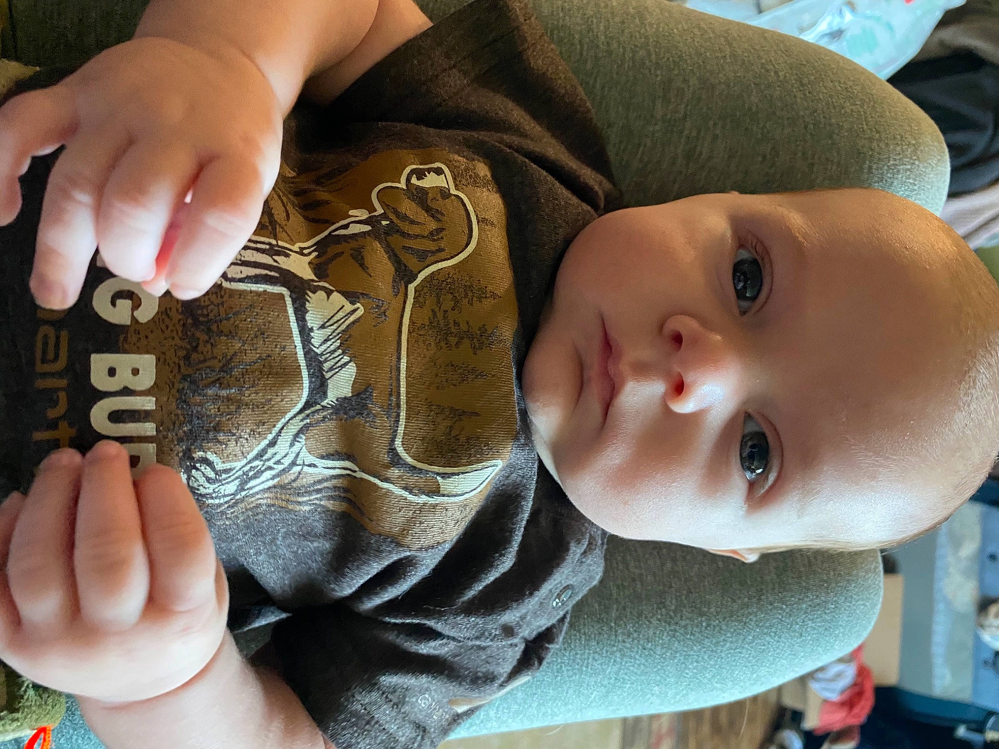 Jameson joined the competition — help win amazing prizes! baby, baby_products, baby_toddler_clothing, cheek, child, comfort, finger, gesture, hand, happy, human, nail, person, photograph, photography, sitting, skin, thumb, toddler, wood