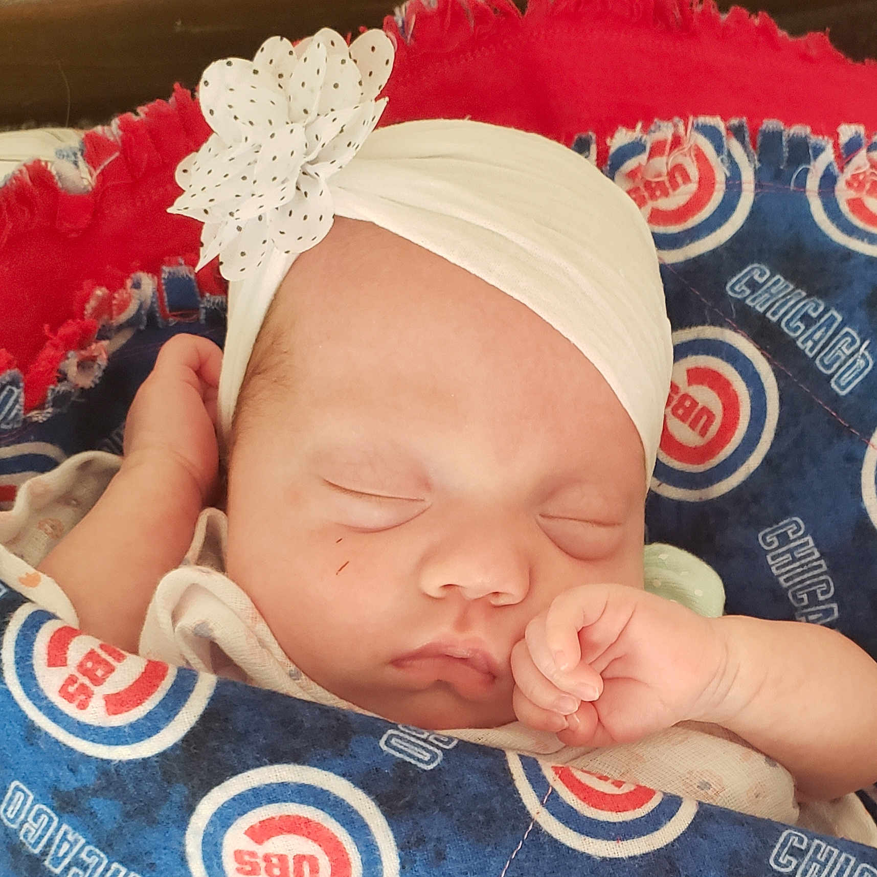 Isabelle joined the competition — help win amazing prizes! baby, baby_sleeping, cheek, child, finger, hair_accessory, hand, head, headband, headgear, mouth, nap, sleep, toddler