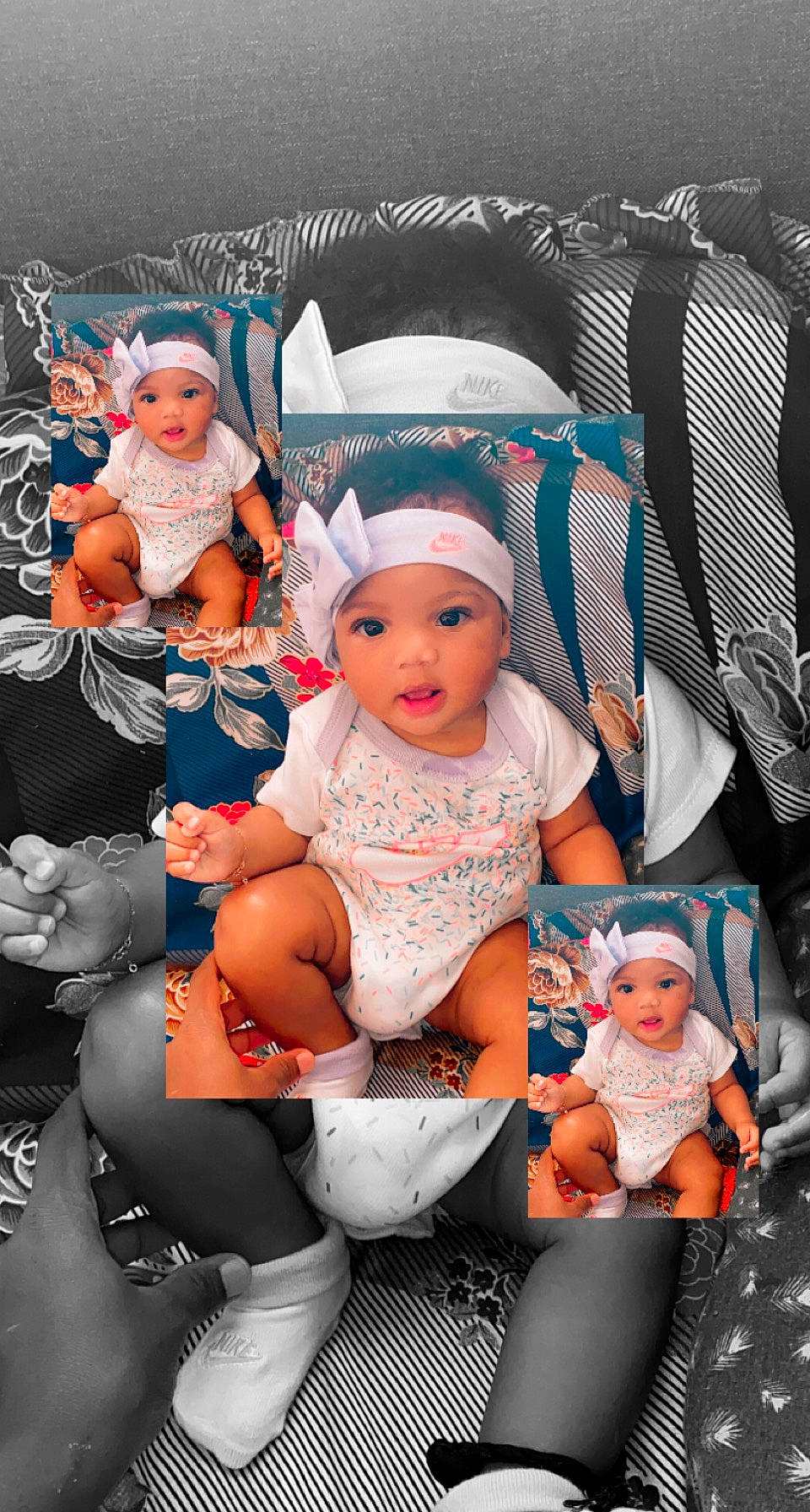 Thaïlynah a rejoint le concours — aidez-le/la à gagner de superbes lots ! baby, baby_products, baby_toddler_clothing, black, chest, child, doll, event, fun, hand, headwear, jewellery, mouth, navel, pattern, person, pink, product, textile, thigh