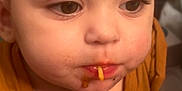 Harper joined the competition — help win amazing prizes! baby, bodypart, cream, cutlery, dessert, eating, face, finger, food, fork, hand, head, icecream, ketchup, mouth, person, photography, portrait, spoon, sweets