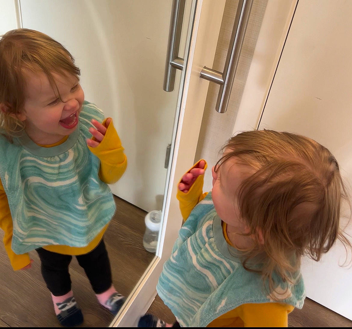 Alice joined the competition — help win amazing prizes! baby, baby_toddler_clothing, bathing, blond, cheek, child, eyelash, fun, happy, iris, mouth, nose, person, room, shoulder, skin, smile, t_shirt, thumb, toddler