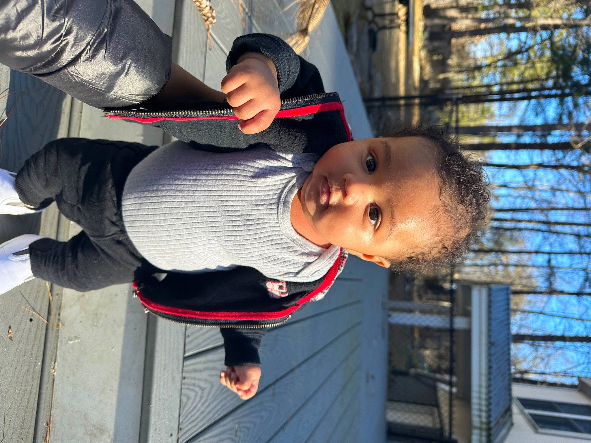 Jalen is registered to the contest to win money with this photo: baby, baby_toddler_clothing, child, fun, happy, hat, leisure, person, smile, toddler, tree, vacation, walking_shoe, water