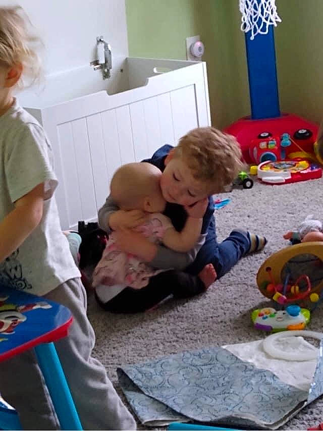 Levi joined the competition — help win amazing prizes! baby, baby_products, blue, cabinetry, chair, child, door, event, flooring, fun, kindergarten, leisure, person, play, room, sharing, sitting, t_shirt, toddler, toy