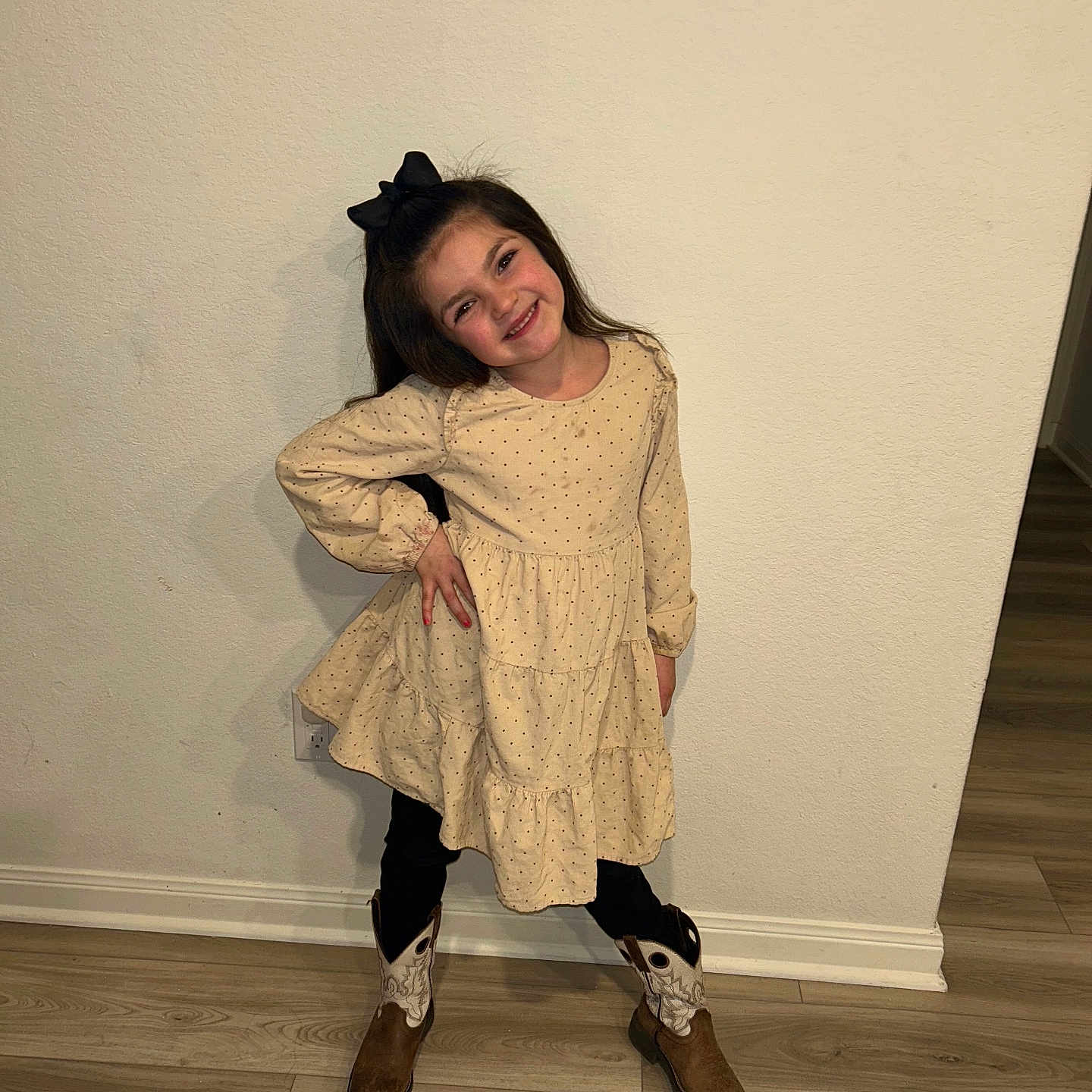 Paisley is registered to the contest to win money with this photo: blouse, child, clothing, coat, dress, face, fashion, female, footwear, girl, happy, hardwood, head, knitwear, person, photography, portrait, shoe, smile, wood