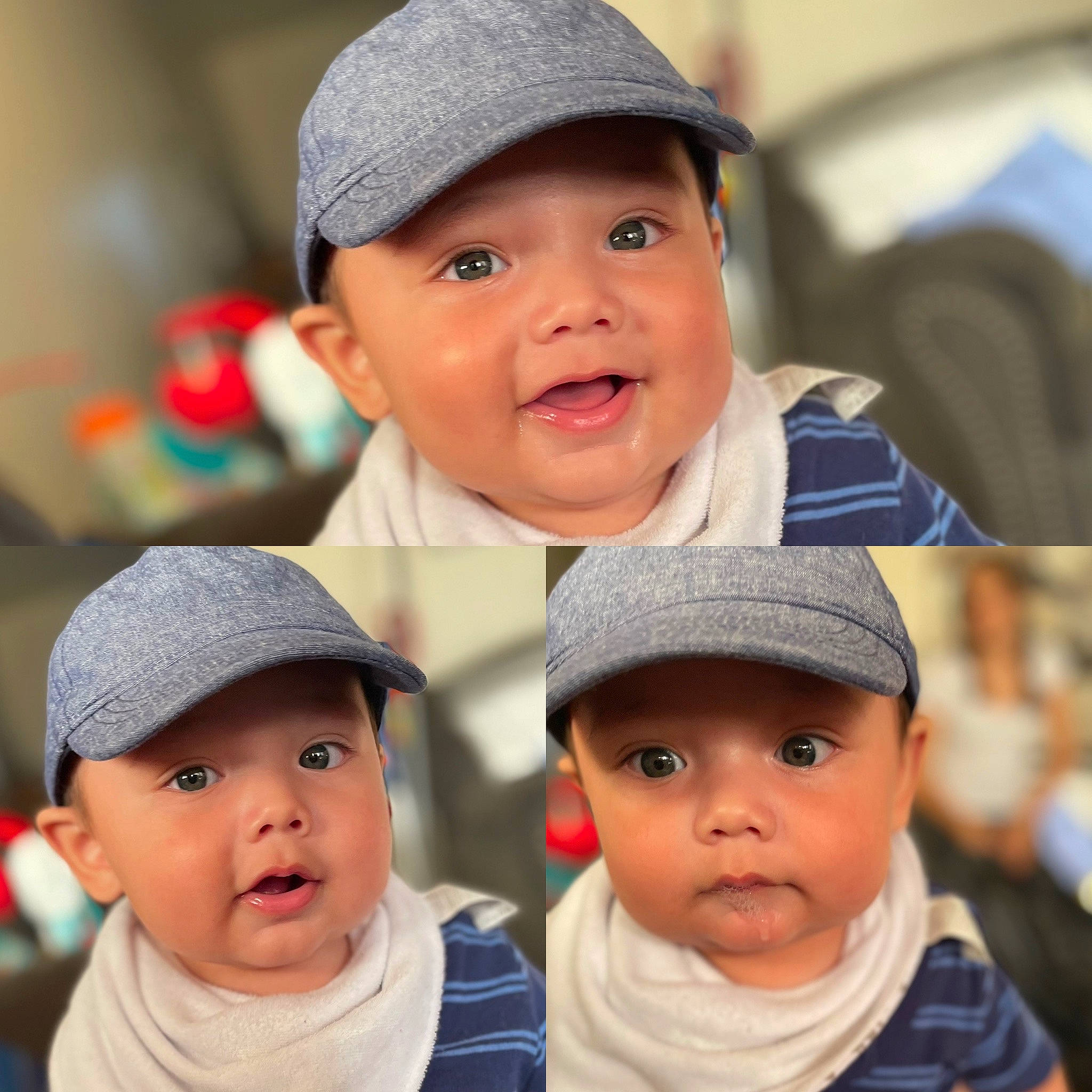 Koda joined the competition — help win amazing prizes! beauty, blue, cap, cheek, child, chin, clothing, cool, face, facial_expression, happy, headgear, headwear, human, lip, organ, outerwear, person, photograph, sleeve