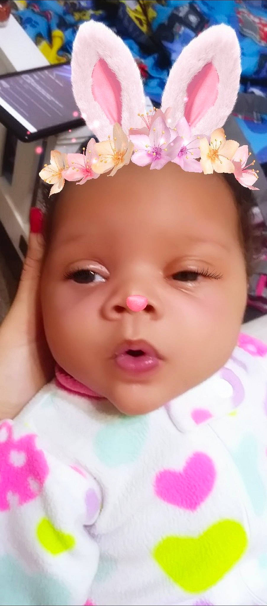 Zayla joined the competition — help win amazing prizes! baby, beauty, cheek, child, close_up, eye, eyebrow, face, fashion_accessory, forehead, hair_accessory, head, headband, headgear, lip, mouth, nose, person, pink, skin