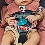Azuri Howard joined the competition — help win amazing prizes! accessory, baby, beige, bracelet, car_seat, child, clothing, cute, footwear, headband, indoor, infant, pacifier, person, pink, portrait, seatbelt, sitting, straps, yellow