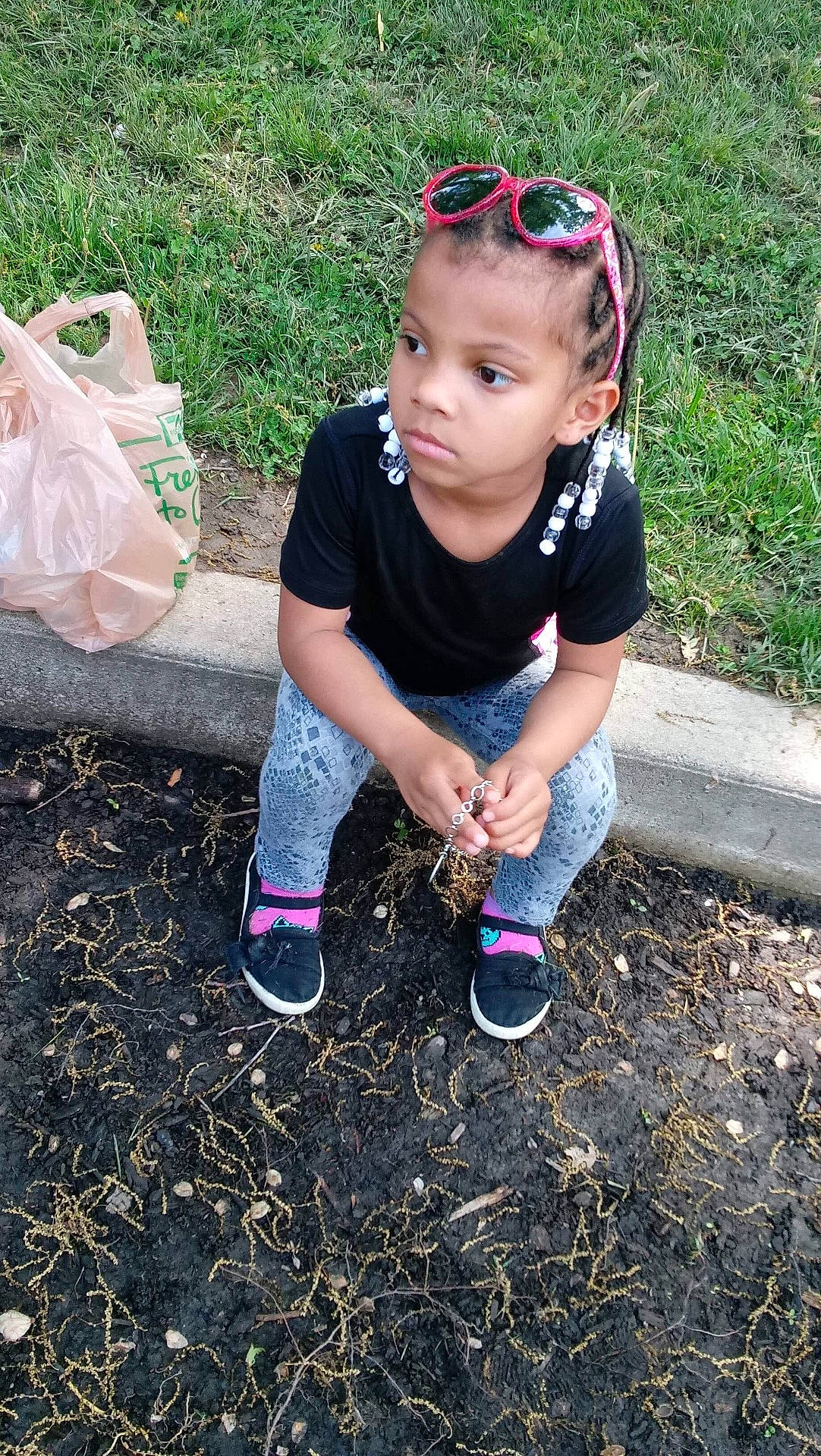 Amena joined the competition — help win amazing prizes! child, fun, girl, grass, person, plant, play, recreation, sitting, soil, toddler, tree, vacation