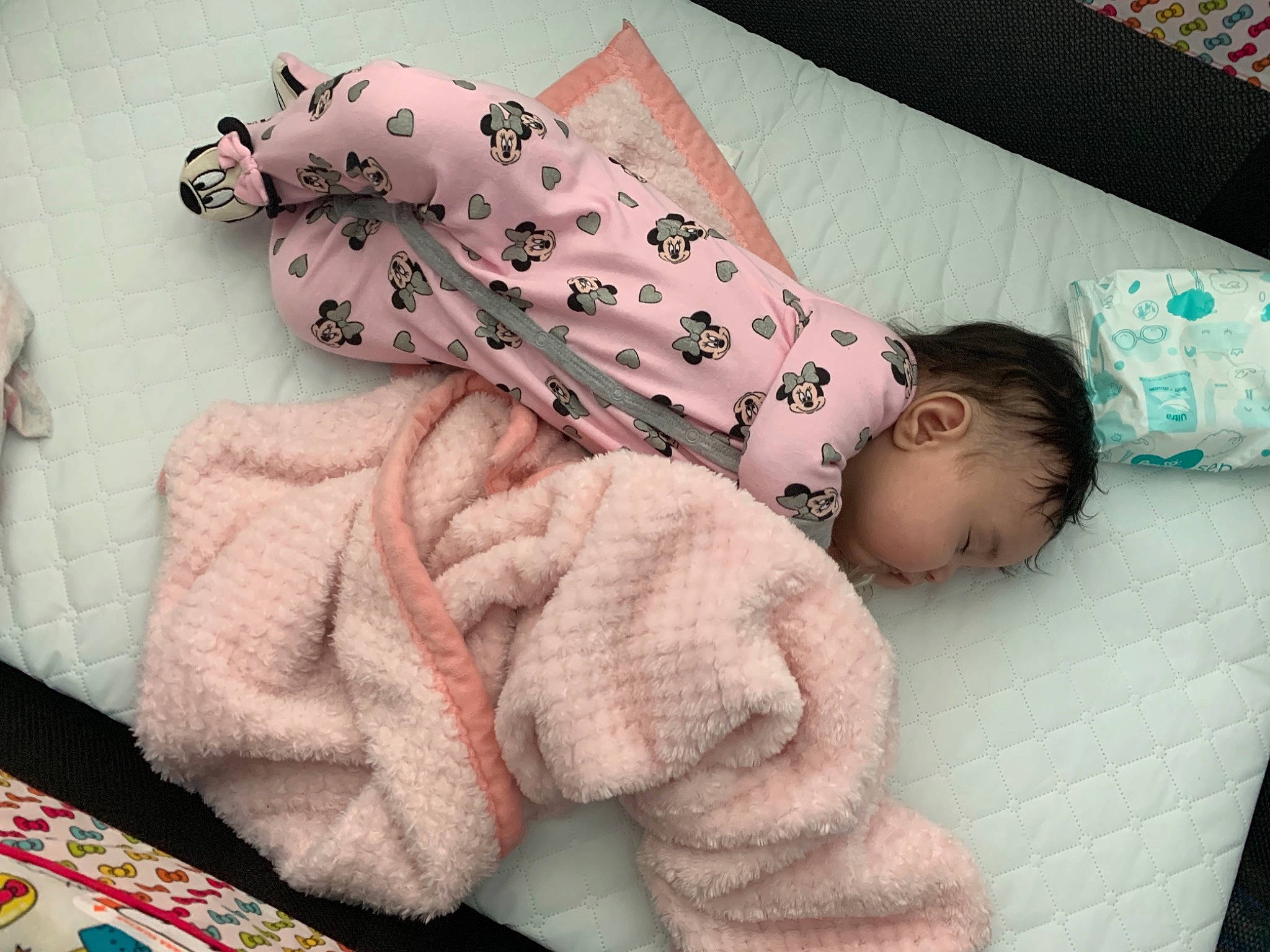 Leanna is registered to the contest to win money with this photo: baby, baby_sleeping, bedtime, blanket, child, linens, nap, person, pink, room, sleep, textile, toddler
