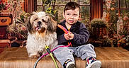 Tchoupi a rejoint le concours — aidez-le/la à gagner de superbes lots ! child, clothing, colorful, dog, family, flowers, greenhouse, indoors, leash, luggage, pet, plants, portrait, shaggy_dog, shoes, sitting, smiling, toddler, window, wooden_floor