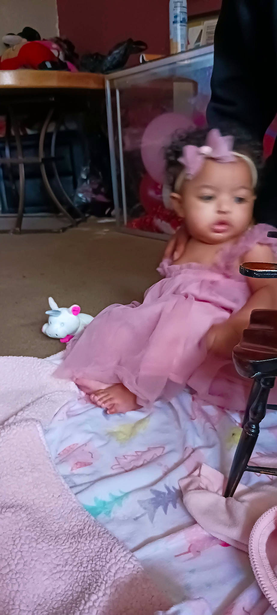 A'Mirahkale joined the competition — help win amazing prizes! baby_toddler_clothing, child, companion_dog, doll, dress, event, eyelash, fashion_accessory, fashion_design, headwear, jewellery, magenta, peach, person, pink, purple, sitting, skin, textile, toddler