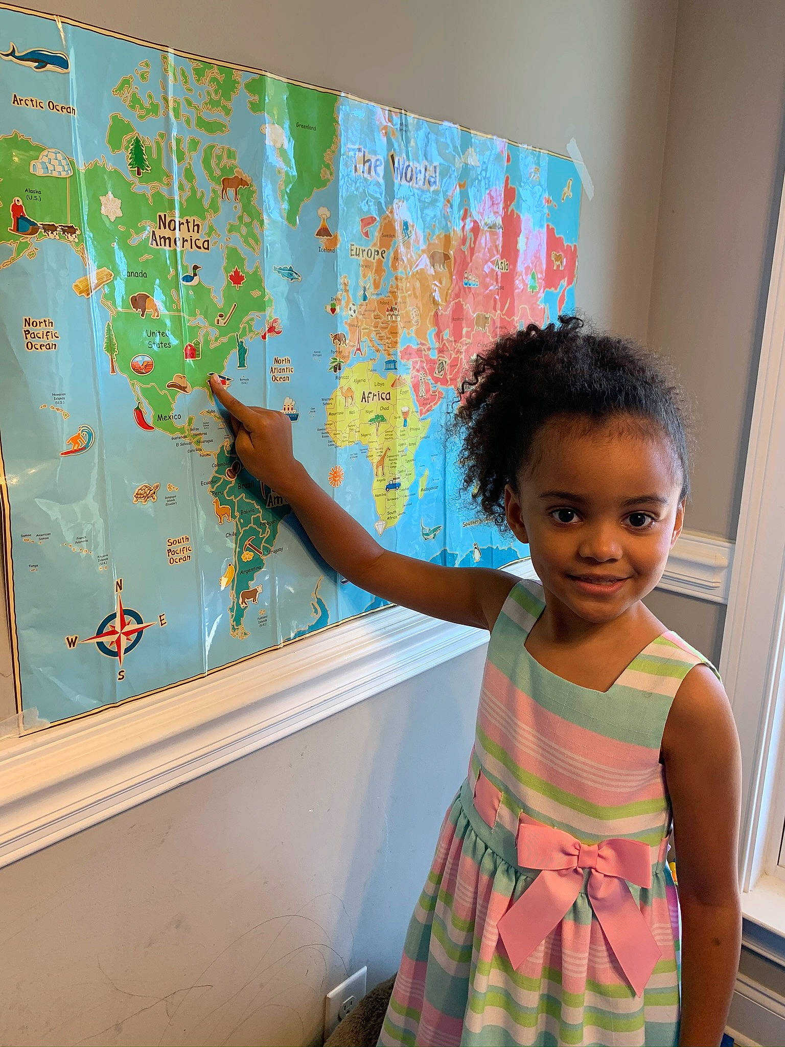 Anneliese joined the competition — help win amazing prizes! adaptation, art, child, child_art, joy, organism, pattern, person, play, room, smile, textile, toddler, visual_arts, wall, world