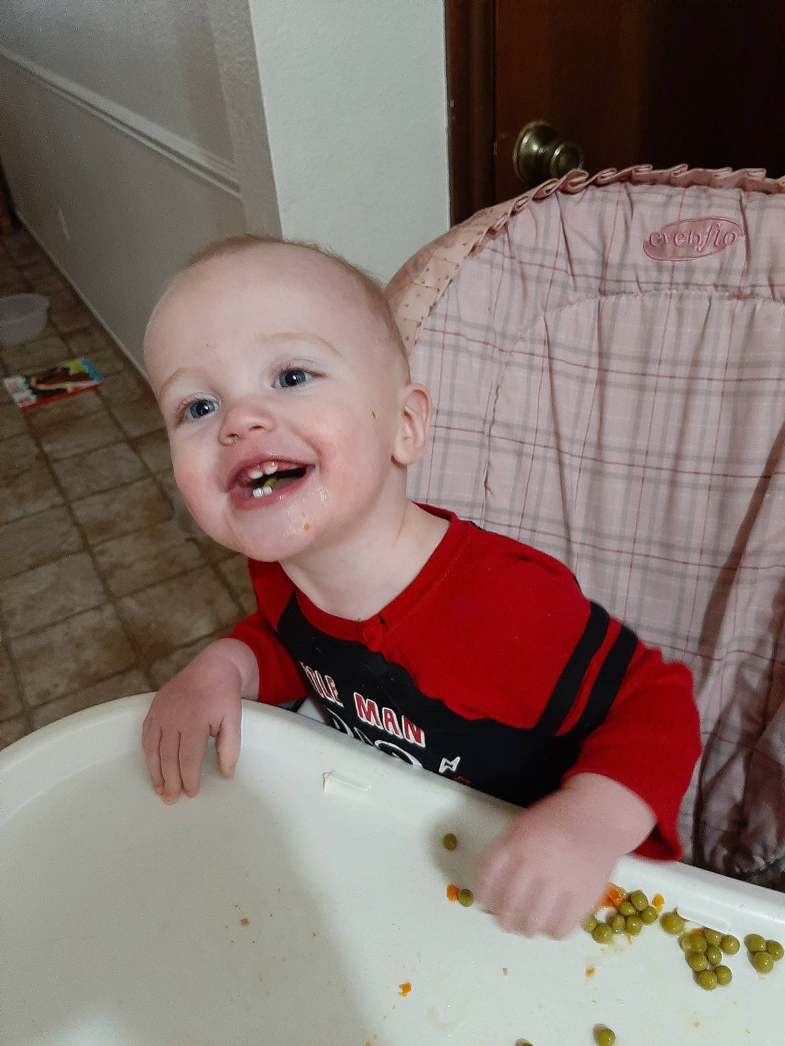 Kelton is registered to the contest to win money with this photo: baby, cheek, child, comfort_food, food, person, skin, smile, toddler