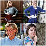 Charlotte joined the competition — help win amazing prizes! child, girl, woman, portrait, smile, outdoor, indoor, tree, clothing, blue, dress, cardigan, wooden_background, happy, person, young, posing, nature, face, casual