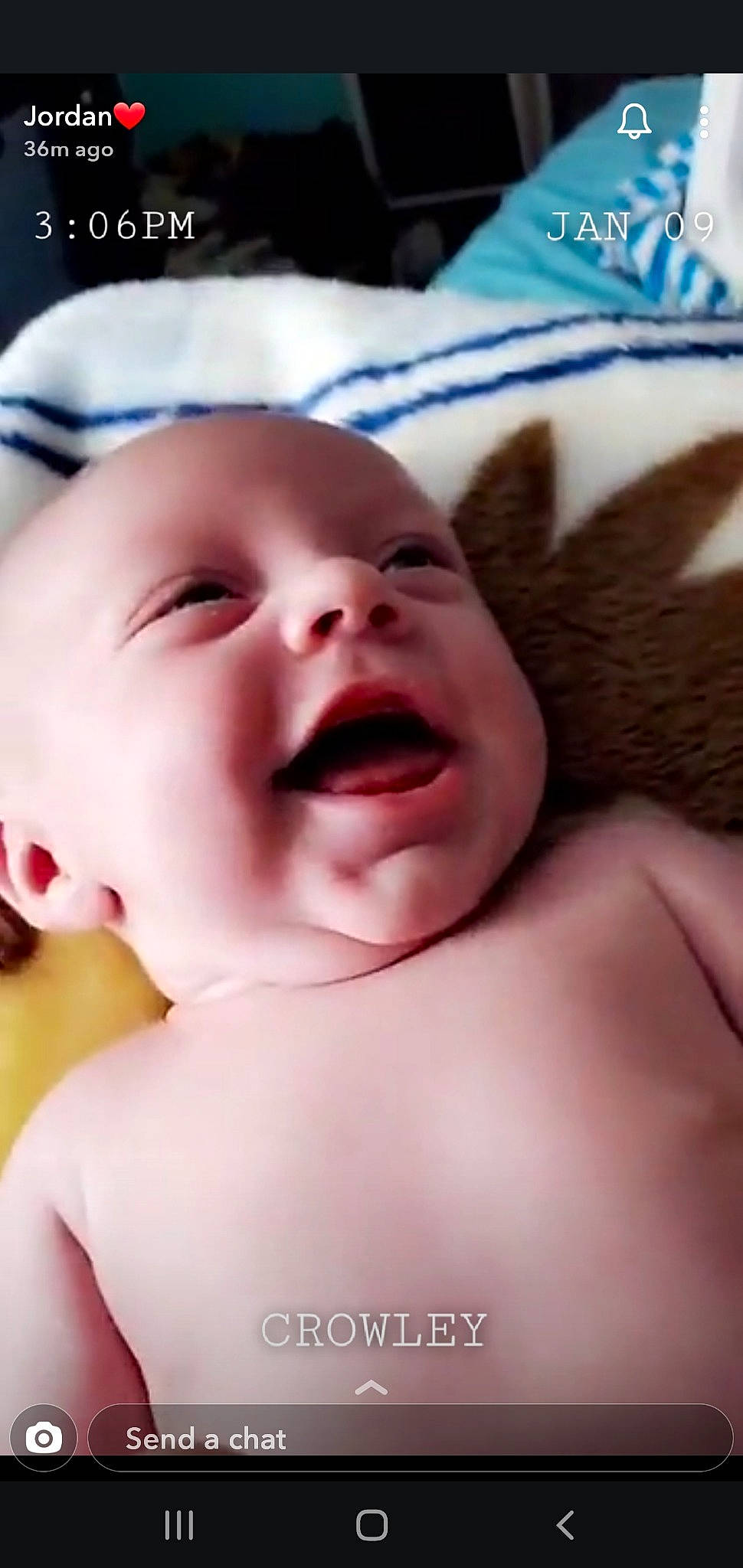 Beaux is registered to the contest to win money with this photo: baby, baby_making_funny_faces, bedtime, birth, cheek, child, chin, close_up, face, facial_expression, happy, head, lip, mouth, neck, nose, person, skin, sleep, smile