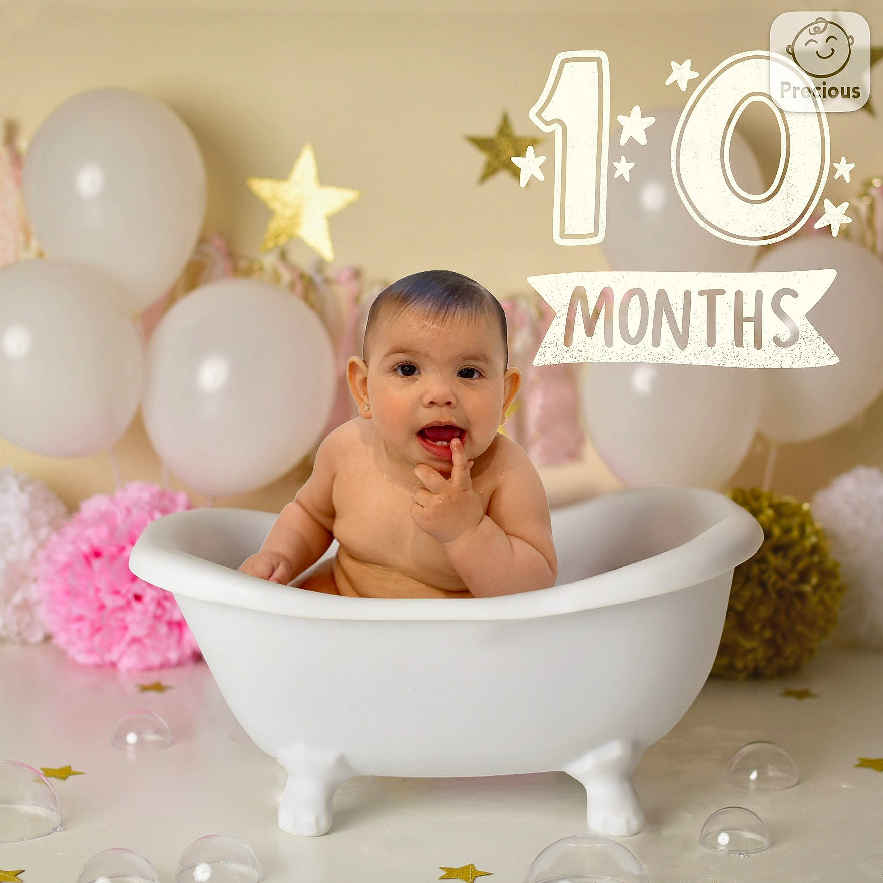 Olivia is registered to the contest to win money with this photo: baby, baby_bathing, baby_products, baby_toddler_clothing, balloon, bathing, bowl, cheek, child, event, facial_expression, fluid, font, happy, person, photo_caption, product, serveware, smile, toddler
