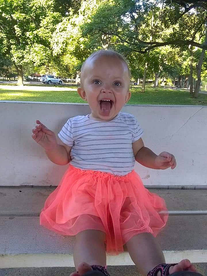 Aryianna joined the competition — help win amazing prizes! baby, baby_toddler_clothing, child, person, pink, smile, toddler