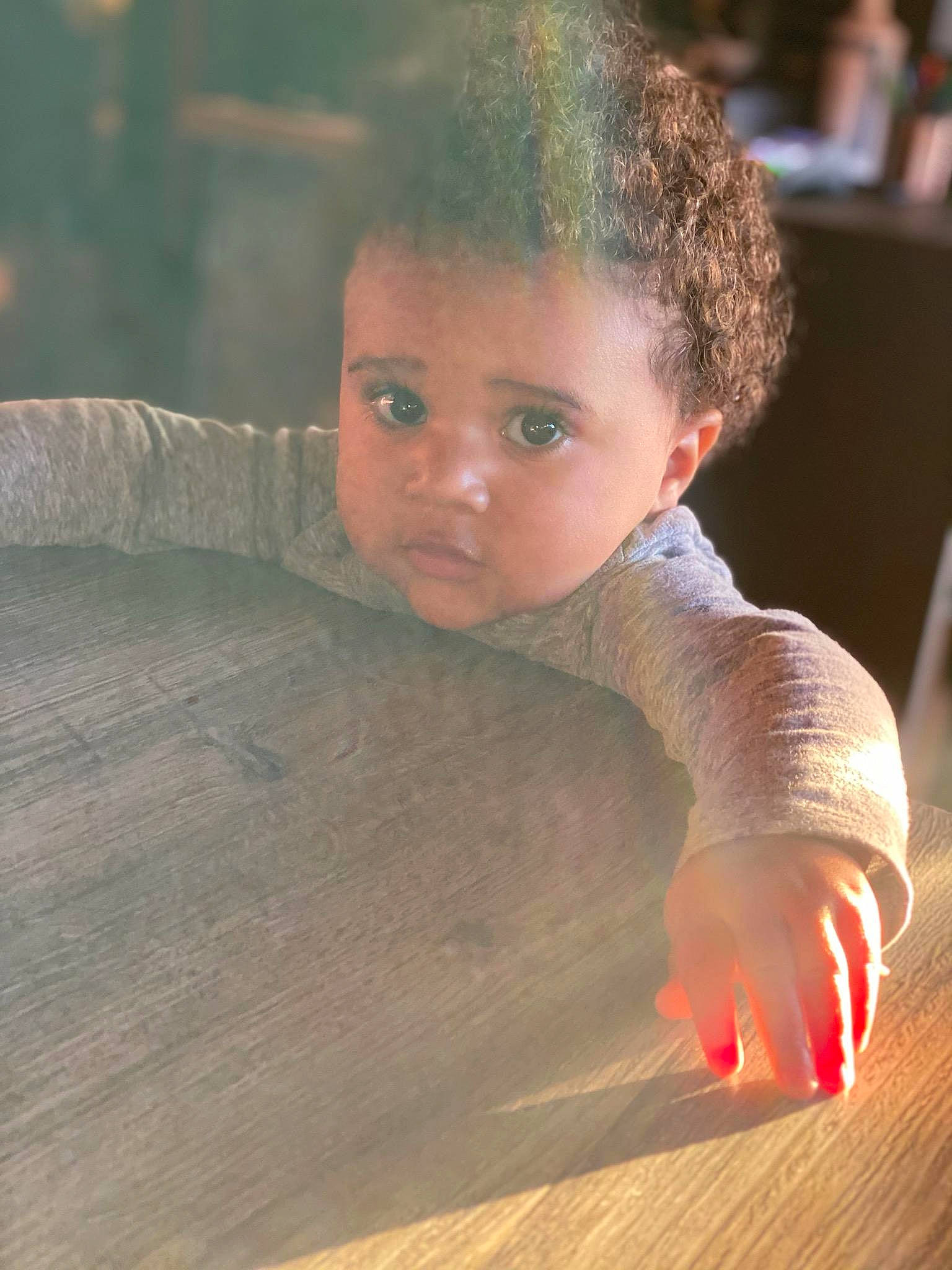 Kody joined the competition — help win amazing prizes! afro, cheek, child, chin, crawling, face, flash_photography, flooring, fun, hardwood, lip, nose, person, portrait_photography, sitting, skin, soil, toddler, tree, wood