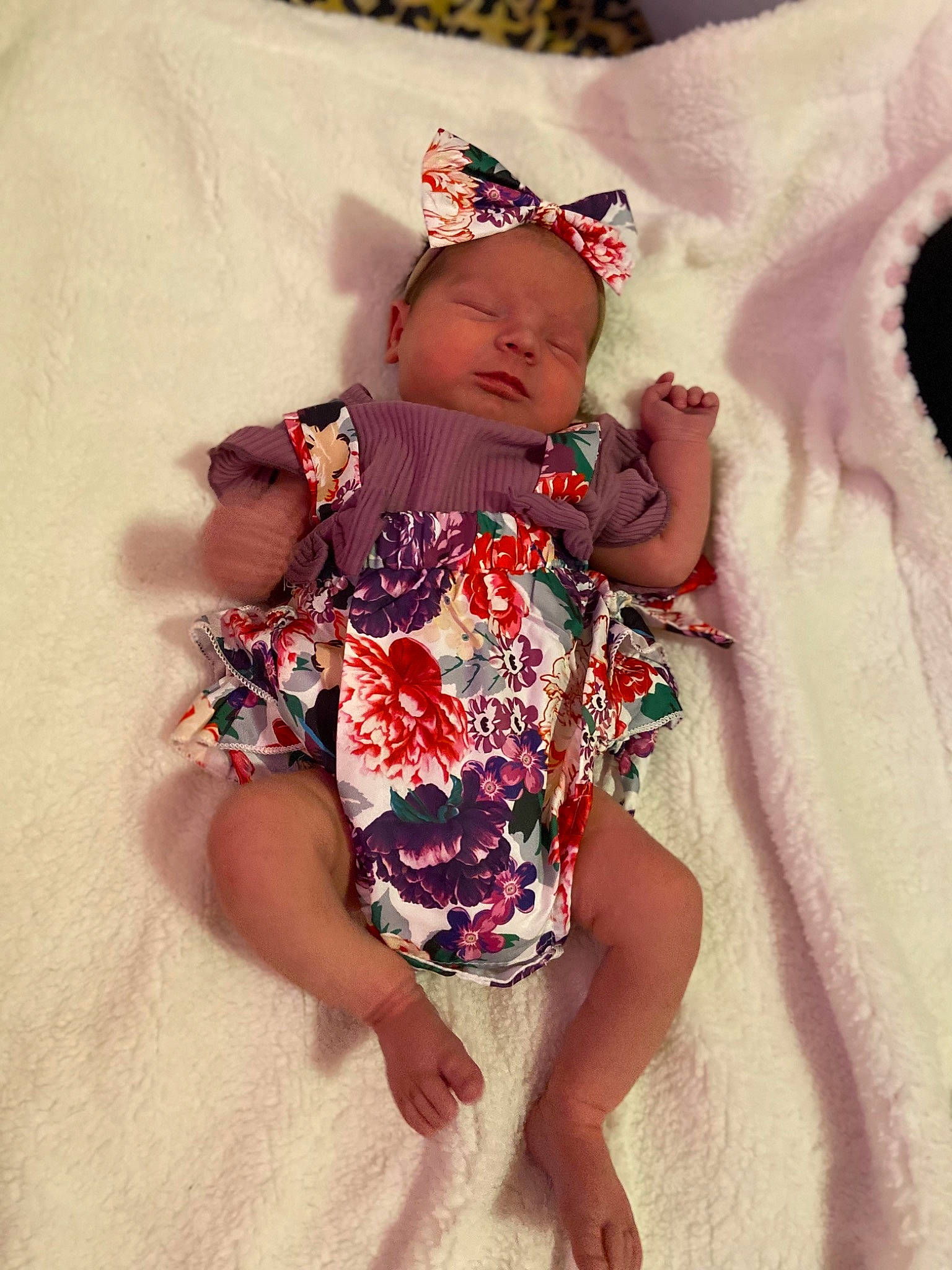 Paisleymae joined the competition — help win amazing prizes! baby, baby_sleeping, baby_toddler_clothing, comfort, dress, eye, finger, happy, head, human_body, magenta, neck, pattern, person, pink, skin, sleeve, textile, thigh, thumb