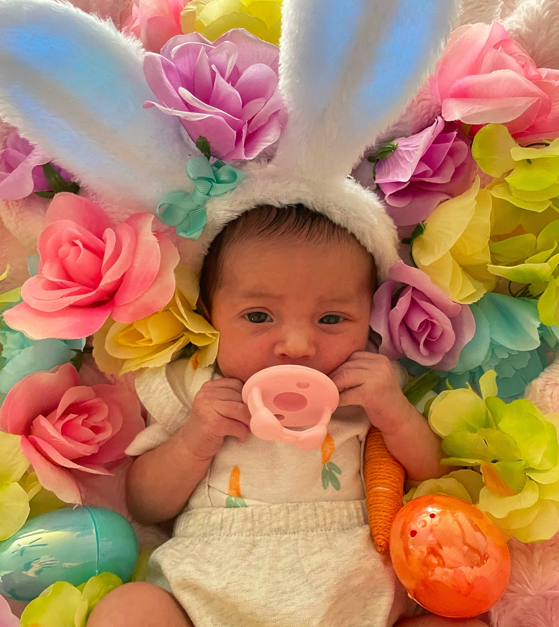Alice joined the competition — help win amazing prizes! baby, baby_sleeping, baby_toddler_clothing, beauty, child, facial_expression, flower, happy, headgear, person, petal, picture_frame, pink, product, rose, rose_family, skin, textile, toddler, white