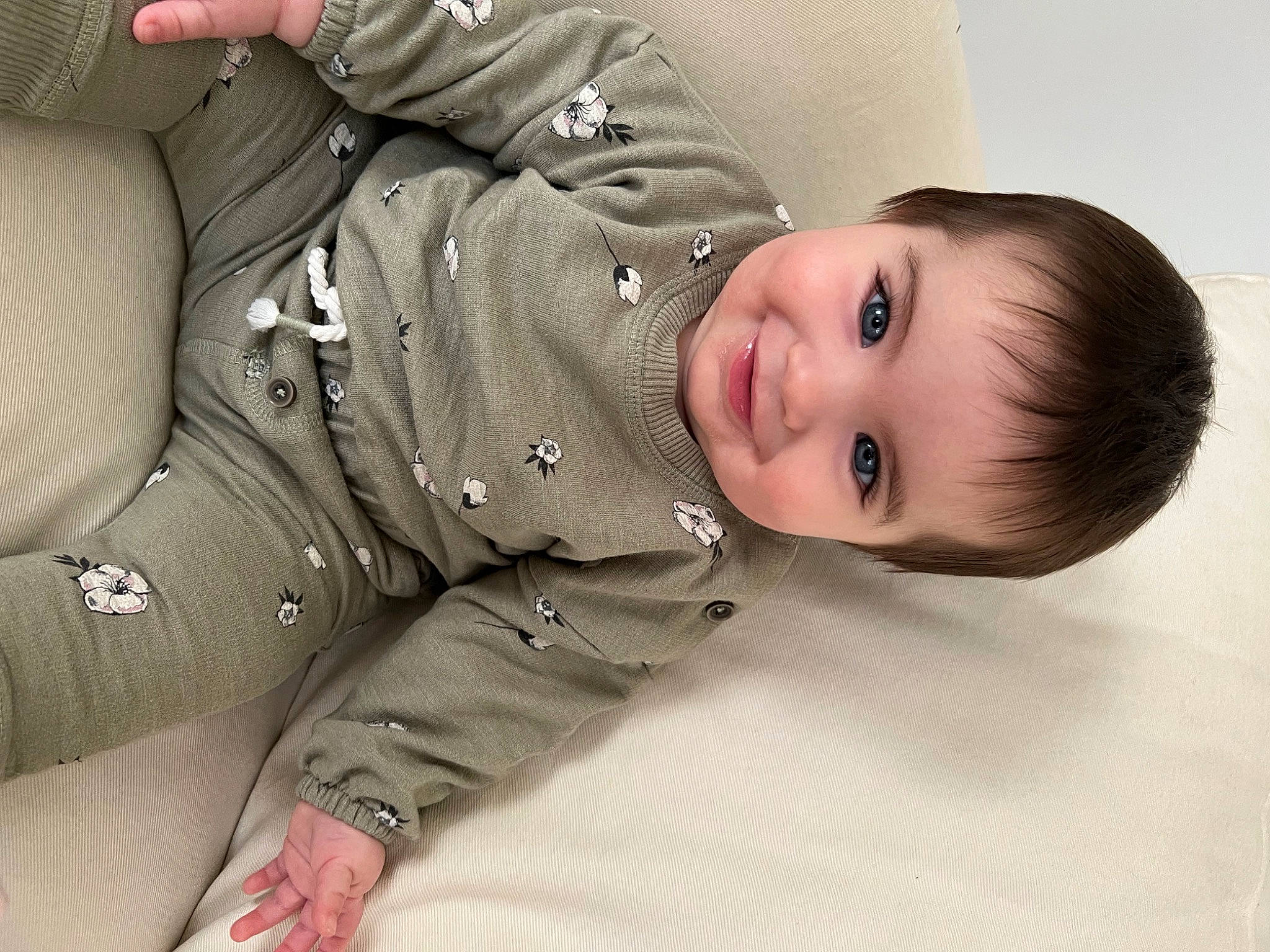 Sloane joined the competition — help win amazing prizes! baby, baby_toddler_clothing, cheek, child, collar, comfort, elbow, flash_photography, flooring, gesture, happy, human_body, joint, joy, mouth, nose, person, sitting, sleeve, smile