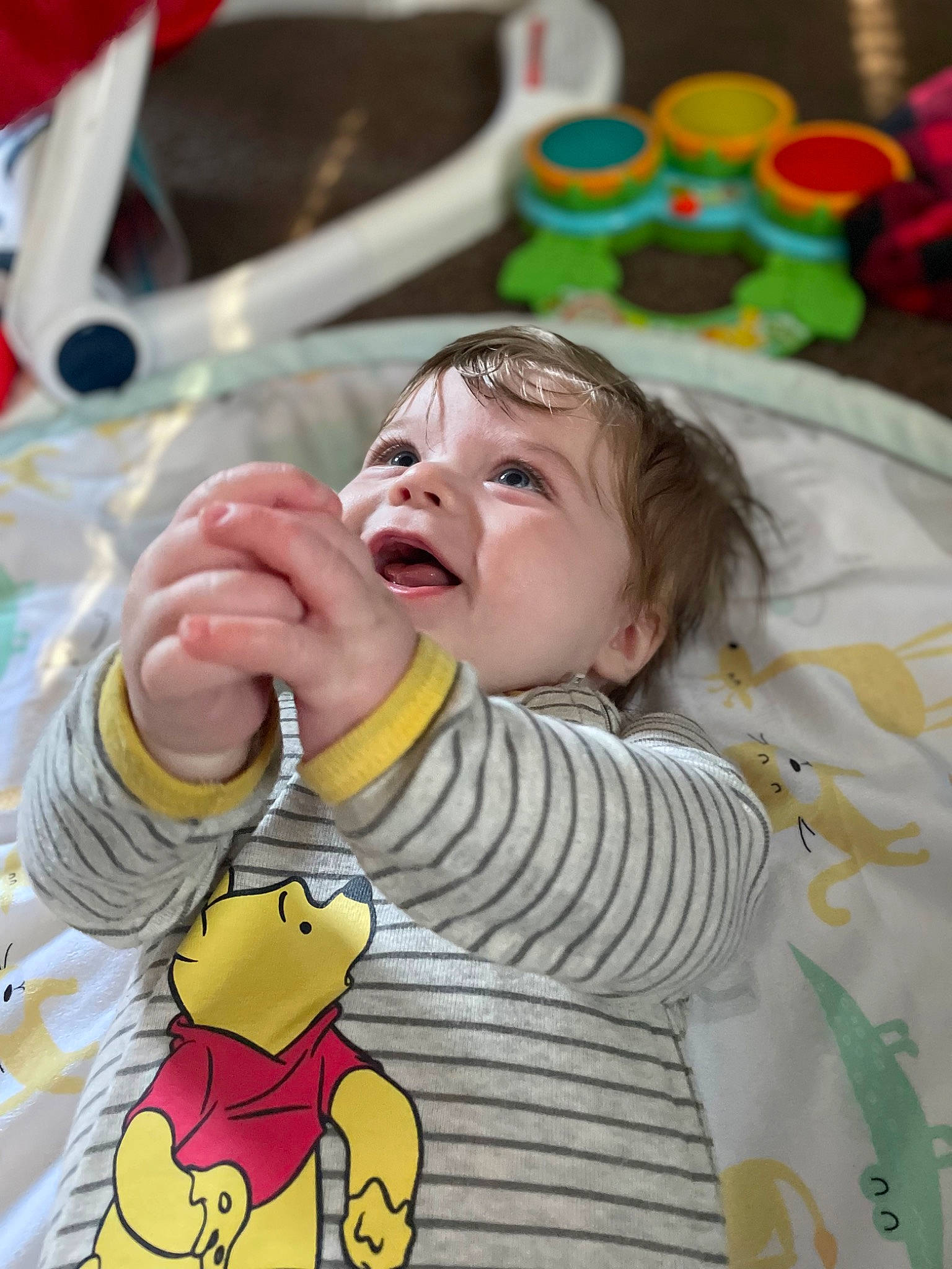 Oaklee is registered to the contest to win money with this photo: baby, child, entertainment, event, fun, gesture, happy, icing, laugh, leisure, mouth, party, performing_arts, person, play, recreation, room, smile, sweetness, toddler