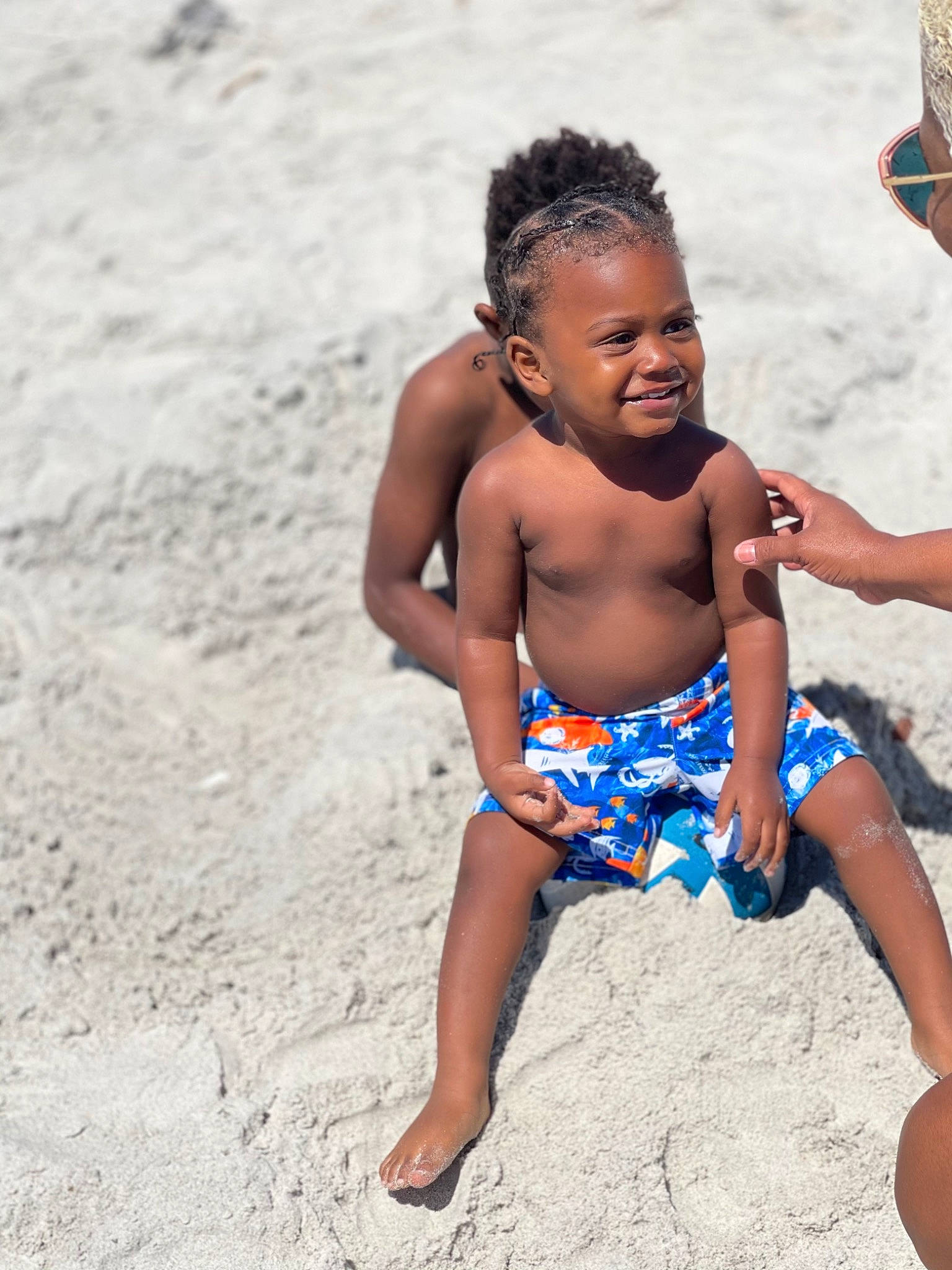 Kyng joined the competition — help win amazing prizes! abdomen, barechested, barefoot, chest, event, foot, fun, happy, human_leg, joy, landscape, leisure, people_in_nature, people_on_beach, person, sand, smile, swimwear, thigh, toddler