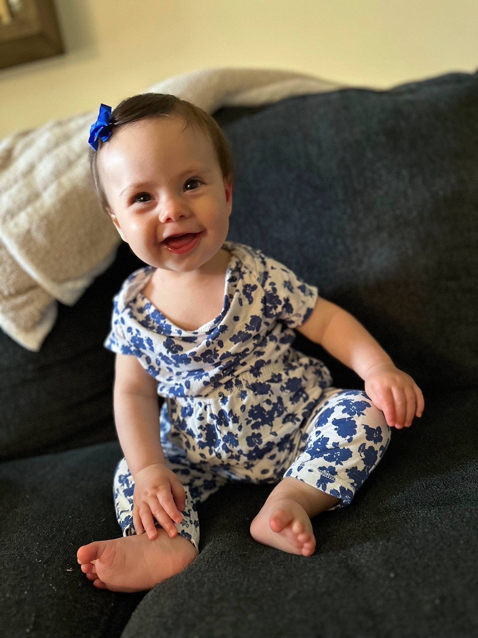 Delaney joined the competition — help win amazing prizes! baby, baby_toddler_clothing, cheek, chin, comfort, dress, eye, face, finger, flash_photography, flooring, fun, happy, head, iris, joy, person, shoulder, skin, sleeve