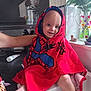 baby, child, towel, spiderman, red, sink, kitchen, smile, face, arm, leg, plant, flower, window, toy, person, indoor, cute, happy, cloth