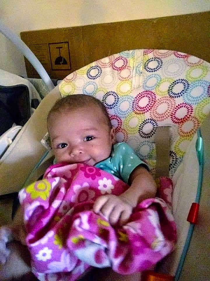 Hayvenley joined the competition — help win amazing prizes! baby, baby_carriage, baby_products, baby_toddler_clothing, bed, car_seat, cheek, child, comfort, eye, fun, happy, iris, linens, magenta, person, pink, room, sitting, smile