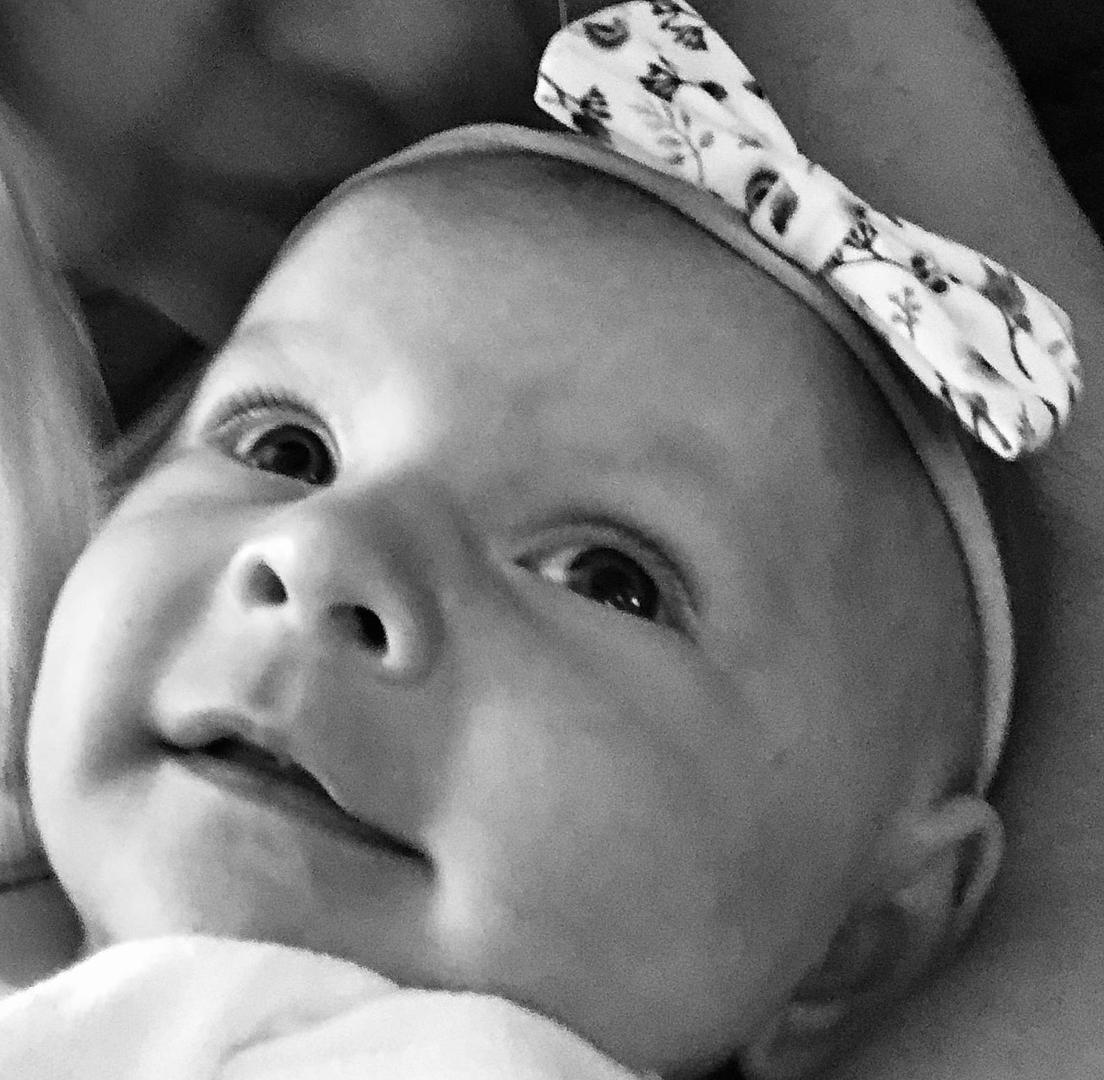 Amiliana is registered to the contest to win money with this photo: baby, birth, black_and_white, cheek, child, face, facial_expression, happy, head, lip, monochrome_photography, mouth, nose, person, photograph, photography, portrait_photography, smile, toddler