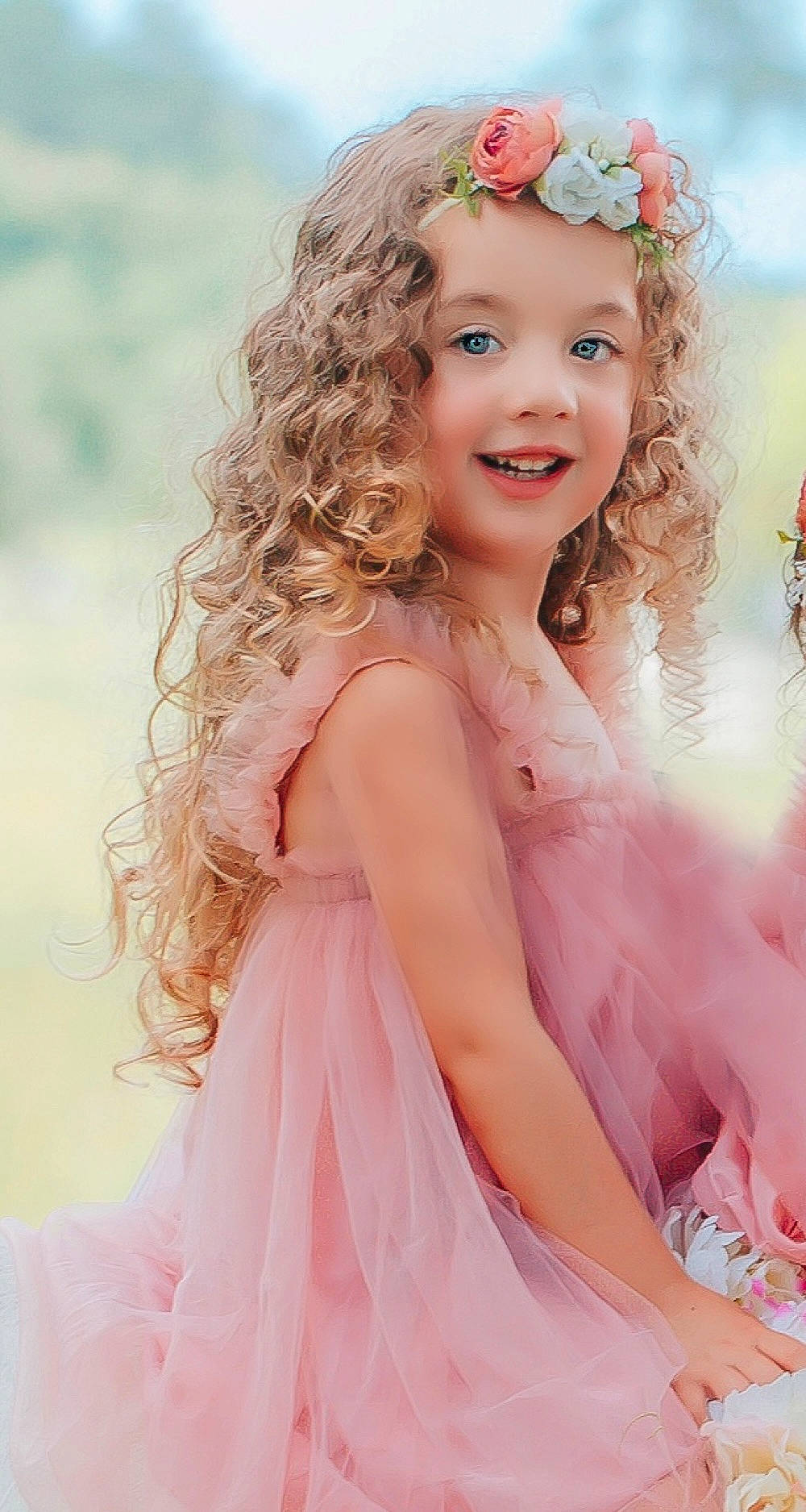 Payton joined the competition — help win amazing prizes! bridal_accessory, child, dress, eye, flash_photography, formal_wear, fun, gown, happy, head, headpiece, iris, jewellery, joy, lip, long_hair, people_in_nature, person, pink, skin