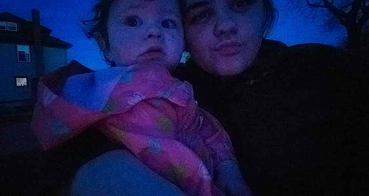 Stacy joined the competition — help win amazing prizes! cheek, child, eye, face, fun, gesture, human, interaction, mouth, night, nose, person, photography, portrait, purple, sky, smile, toddler, under_exposed, violet