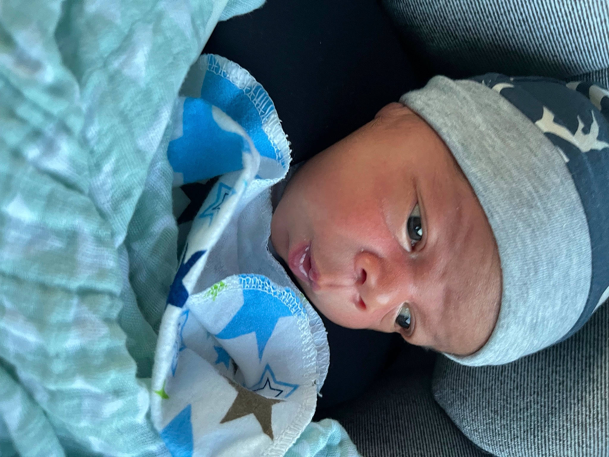 Donovan joined the competition — help win amazing prizes! azure, baby, baby_products, baby_safety, baby_sleeping, baby_toddler_clothing, beanie, bedtime, child, comfort, electric_blue, eye, headwear, linens, nap, person, product, room, sleep, textile
