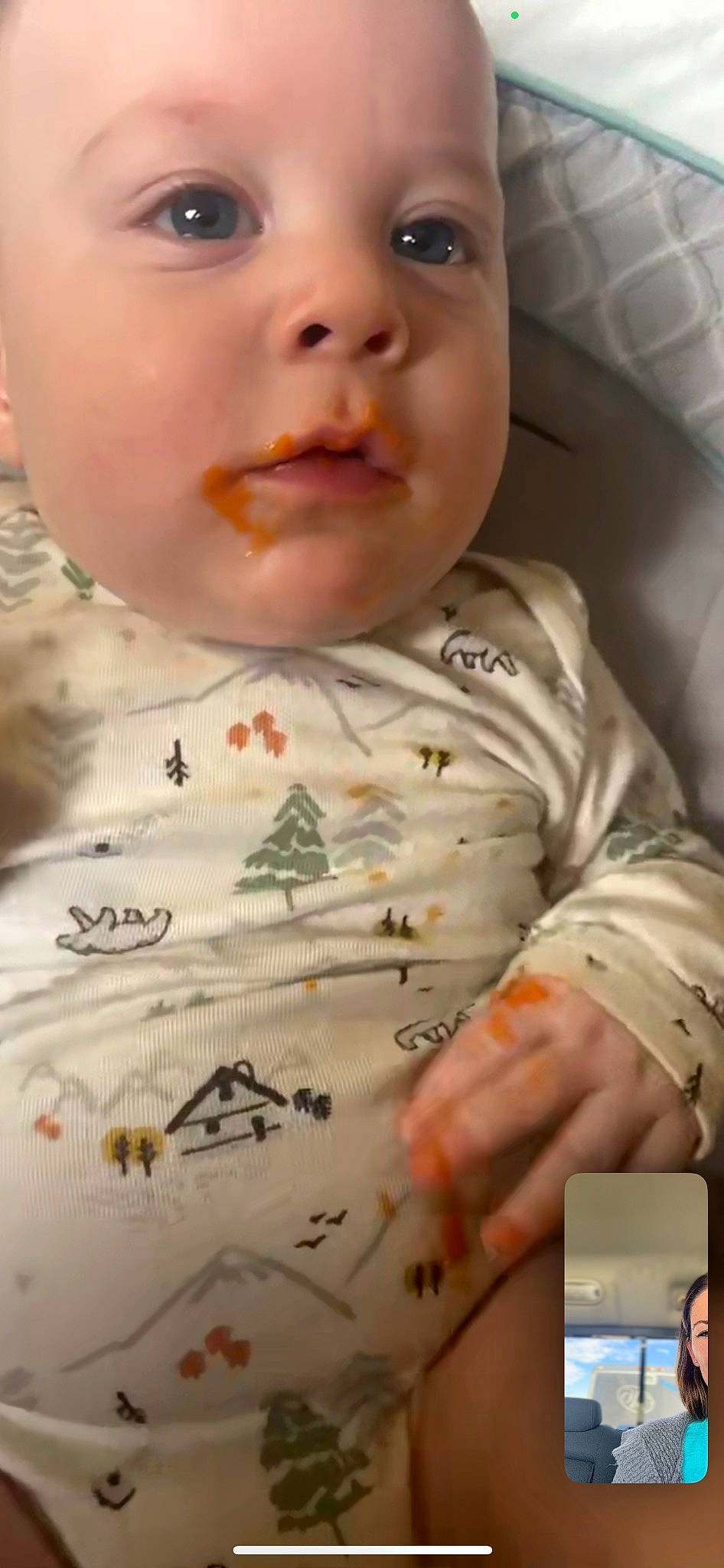 Waylon joined the competition — help win amazing prizes! baby, baby_toddler_clothing, cheek, chin, communication_device, eyebrow, eyelash, finger, forehead, head, iris, lip, mouth, nose, person, portable_communications_device, skin, sleeve, t_shirt, toddler